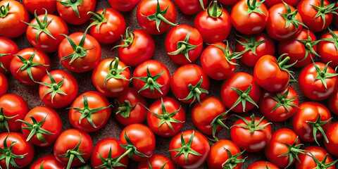 Poster - Top view of fresh tomatoes under natural lighting, perfect for creating tasty ketchup sauce ads, tomatoes, top view, fresh