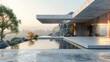 © imlane - Huge outdoor space with empty concrete floor and white cement wall