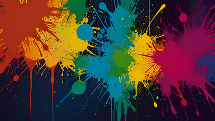 Wall Mural - Abstract Splash Paint background with colorful theme