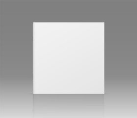 Poster - Vector realistic standing 3d magazine mockup with white blank cover isolated.