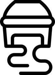 Poster - Black outline icon of a 3d printer creating a winding road