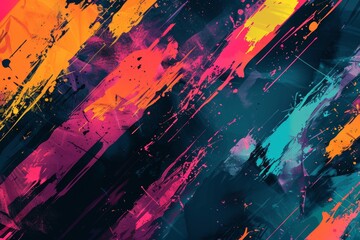 Poster - The background image is an abstract grunge neon paint texture.