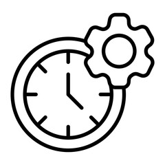 Canvas Print - Time Management Vector Line Icon