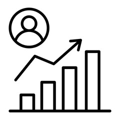 Poster - Bar Chart Vector Line Icon