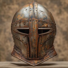 Antique Medieval Helmet with Rivets