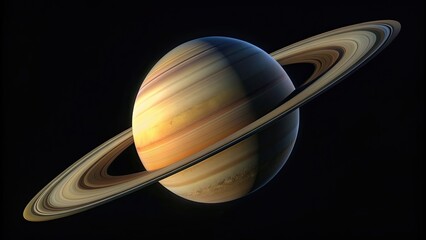 Wall Mural - majestic view of saturn with its rings, saturn, planet, rings, space, cosmos, majestic, beauty, astr