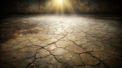 Canvas Print - Grunge floor texture with cracks, varying shades of light and dark , grunge, floor, texture, cracks, rugged, background, worn