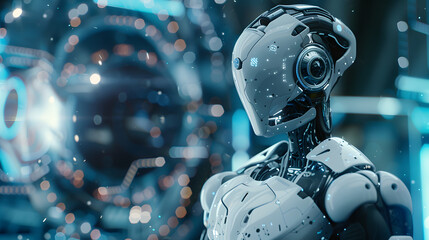 Wall Mural - ai and robotics-inspired visuals for future-forward brands