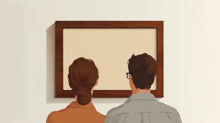 Poster - A minimalist illustration uniquely representing a movie framed in wood  AI generated illustration