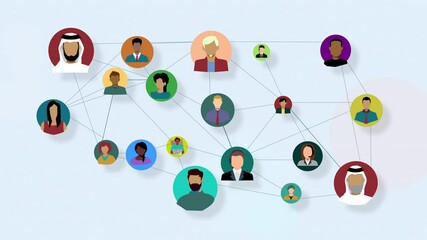 Poster - Global networking, diversity and animation for connection, modern technology and worldwide trade. Digital connectivity, economy and illustration of people for import, exports and international link