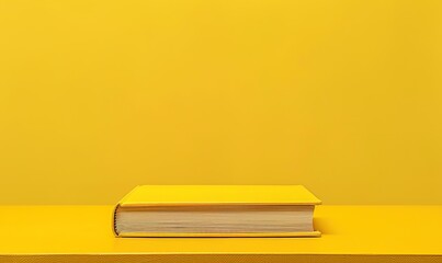 Wall Mural -  a thick book with a yellow cover and yellow background