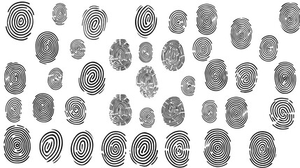 set of hand drawn finger print 