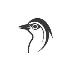Wall Mural - bird head minimalist line art icon logo symbol black color only