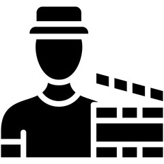 Poster - Producer Male vector icon illustration of Filmmaking iconset.