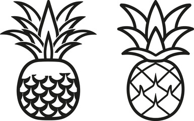 Aufkleber - Isolated illustration of pineapple fruit in modern one-line art