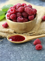 Poster - raspberry jam with fresh berries