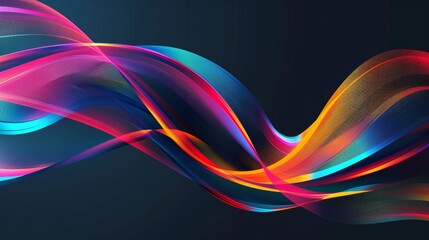 Poster - Vector Representation of Fluidity with Colorful Curved Stripes and Lines as a Data Concept Technology Background - Ideal for Modern Designs and Innovative Projects