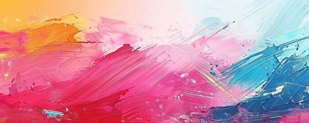 Poster - Modern art design with a colorful abstract background, featuring vibrant brush strokes