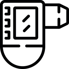 Poster - Simple line icon of a digital thermometer used to measure human body temperature
