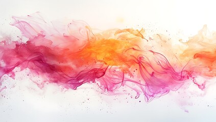 watercolor splash inkblot style pink and orange