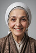 © jarntag - Portrait view of a regular happy smiling Iran old woman, ultra realistic, candid, social media, avatar image, plain solid background