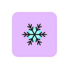 Wall Mural - Winter snowflake line icon. Christmas, New Year, snowfall. Winter concept. Vector illustration can be used for topics like holiday, season, weather