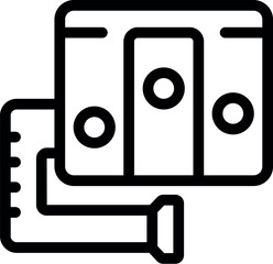 Poster - Line art icon of a blood pressure monitor measuring heartbeat rate