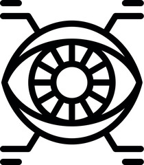 Poster - Digital eye scanning and analyzing information through data stream, representing the concept of artificial intelligence