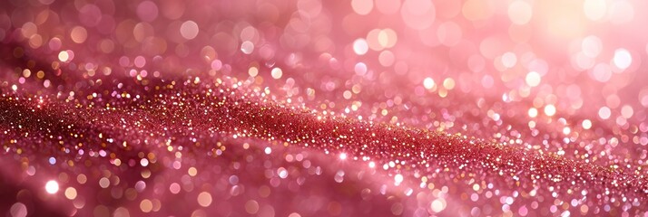 Wall Mural - A scattering of shining pink sparkles, macro sparkles