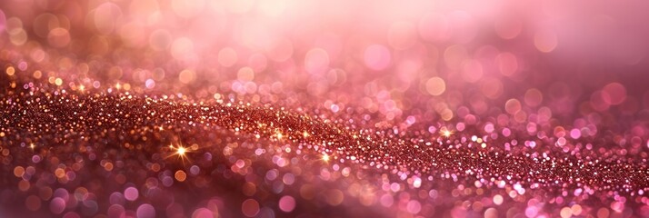 Wall Mural - A scattering of shining pink sparkles, macro sparkles