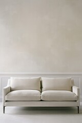 Wall Mural - Modern Beige Sofa on Minimalist White Background Interior Design