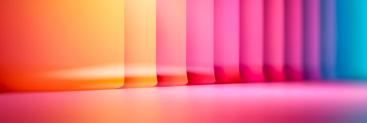 Wall Mural - Gradient background transitioning from soft pink to vibrant orange smooth blend trendy and modern 