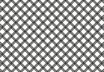 Wall Mural - Black and white seamless grid pattern