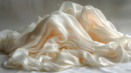 Wall Mural -   A photo of a white fabric on a white background with sunlight reflecting off the folds