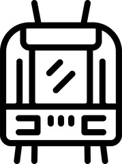 Poster - Simple icon of a train or tram public transportation vehicle moving forward