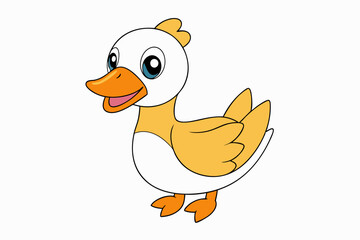 Sticker - Cute Geese Playing Vector Illustration