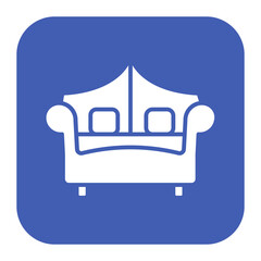 Sticker - Sofa vector icon. Can be used for Comfort iconset.