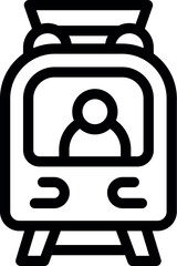Poster - train driver is driving a modern tram or subway train icon