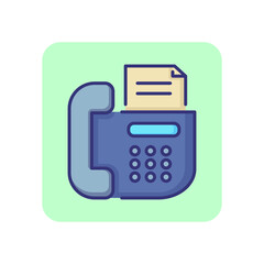 Poster - Fax line icon. Telephone, print, fax machine. Office concept. Can be used for topics like equipment, paperwork, documents.