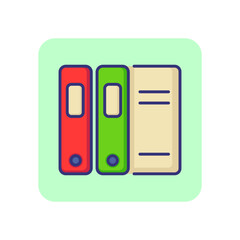 Poster - Folders line icon. Documents, papers, files, data. Office concept. Can be used for topics like paperwork, archive, stationary