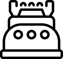 Poster - Simple line icon of a camping stove generating heat, perfect for representing outdoor cooking