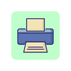Poster - Printer line icon. Print, fax, paper, document. Office concept. Can be used for topics like computer, equipment, paperwork