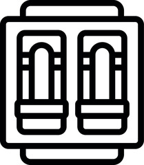 Poster - Simple icon of an elevator going up with doors opening to the sides