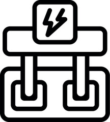 Poster - Line icon representing a charging station, symbolizing the transition towards eco friendly transportation