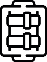 Poster - Simple icon of a fuse box being installed by an electrician working on home electricity