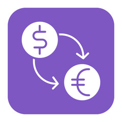 Poster - Dollar to Euro Convert vector icon. Can be used for Trading iconset.