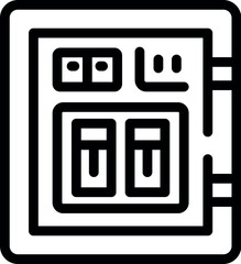 Poster - Line art icon of an electrical panel controlling the power supply using switches