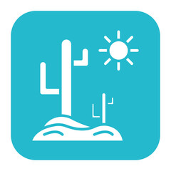 Sticker - Desert vector icon. Can be used for Global Warming iconset.