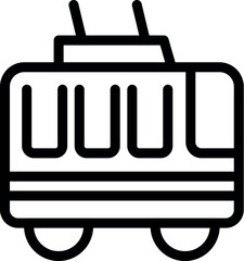 Poster - Simple trolleybus icon representing an electric public transport system, perfect for travel and transportation themes
