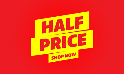 Wall Mural - Half price sale red and yellow banner